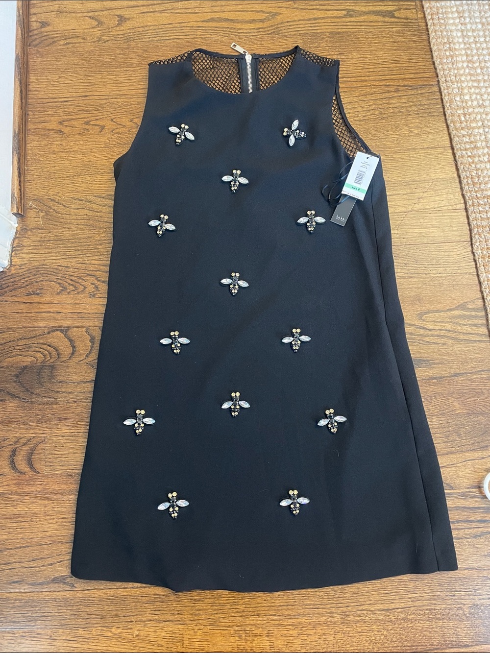Sleeveless Black Embellished Shift Dress
